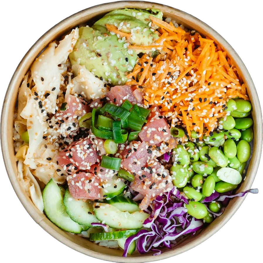 Build-your-own poke bowl with tuna, avocado, edamame and sesame — Poke Bowl 327, Palmdale